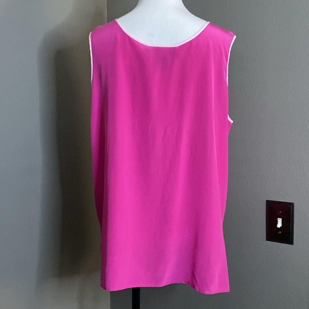 Vintage Bob Mackie Wearable Art 100% silk Pink Tank Sleeveless Blouse Barbiecore - Picture 5 of 9